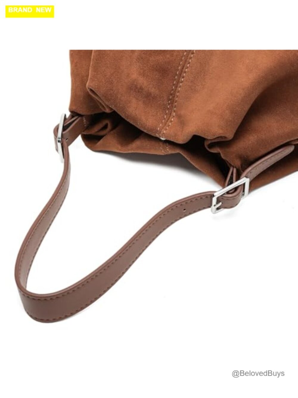 Mini Suede Tote Bag Pleated Cloud Handbag Trendy Shoulder Crossbody Purse - Picture 4 of 6